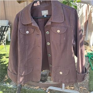 J. Jill Chocolate Brown Jean Jacket
